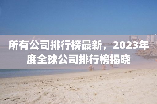 所有公司排行榜最新，2023年度全球公司排行榜揭曉