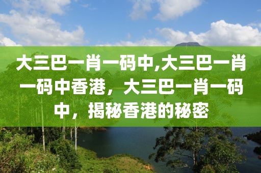 大三巴一肖一碼中,大三巴一肖一碼中香港，大三巴一肖一碼中，揭秘香港的秘密