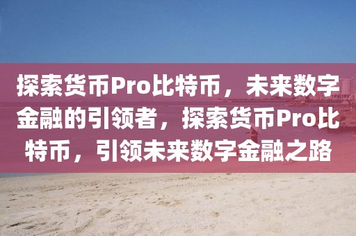 探索貨幣Pro比特幣，未來數(shù)字金融的引領者，探索貨幣Pro比特幣，引領未來數(shù)字金融之路