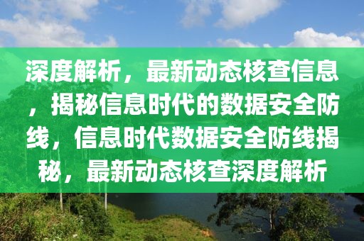 深度解析，最新動態(tài)核查信息，揭秘信息時代的數(shù)據(jù)安全防線，信息時代數(shù)據(jù)安全防線揭秘，最新動態(tài)核查深度解析