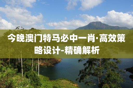 今晚澳門特馬必中一肖·高效策略設(shè)計-精確解析