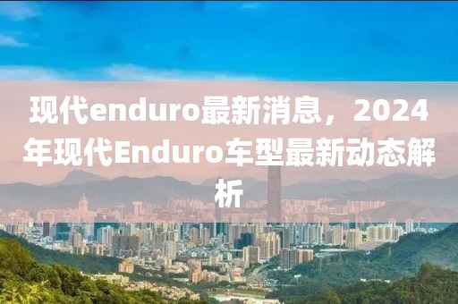 現(xiàn)代enduro最新消息，2024年現(xiàn)代Enduro車型最新動態(tài)解析