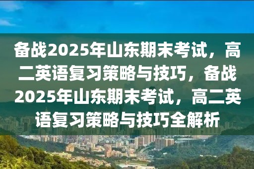 備戰(zhàn)2025年山東期末考試，高二英語(yǔ)復(fù)習(xí)策略與技巧，備戰(zhàn)2025年山東期末考試，高二英語(yǔ)復(fù)習(xí)策略與技巧全解析