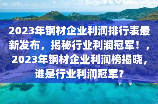 2023年鋼材企業(yè)利潤(rùn)排行表最新發(fā)布，揭秘行業(yè)利潤(rùn)冠軍！，2023年鋼材企業(yè)利潤(rùn)榜揭曉，誰(shuí)是行業(yè)利潤(rùn)冠軍？