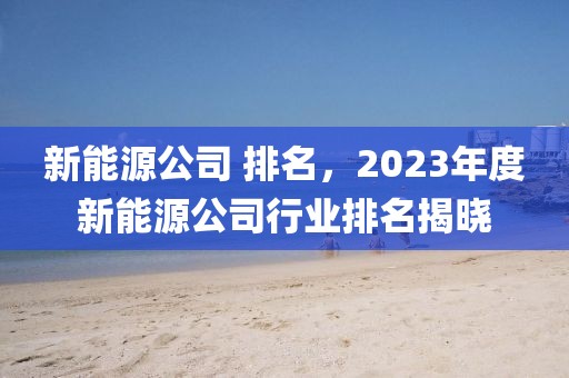 新能源公司 排名，2023年度新能源公司行業(yè)排名揭曉