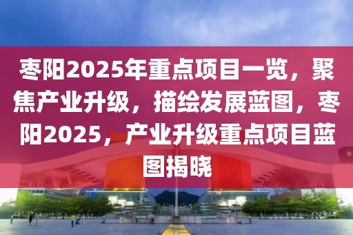 棗陽2025年重點(diǎn)項(xiàng)目一覽，聚焦產(chǎn)業(yè)升級，描繪發(fā)展藍(lán)圖，棗陽2025，產(chǎn)業(yè)升級重點(diǎn)項(xiàng)目藍(lán)圖揭曉