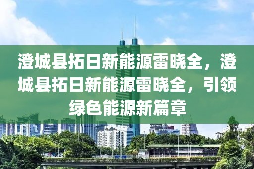 澄城縣拓日新能源雷曉全，澄城縣拓日新能源雷曉全，引領(lǐng)綠色能源新篇章