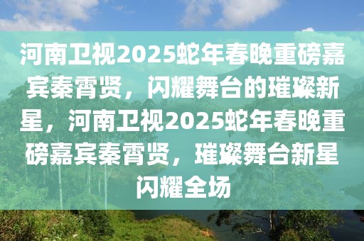 河南衛(wèi)視2025蛇年春晚重磅嘉賓秦霄賢，閃耀舞臺的璀璨新星，河南衛(wèi)視2025蛇年春晚重磅嘉賓秦霄賢，璀璨舞臺新星閃耀全場