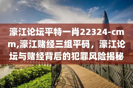 濠江論壇平特一肖22324-cmm,濠江賭經(jīng)三組平碼，濠江論壇與賭經(jīng)背后的犯罪風(fēng)險揭秘