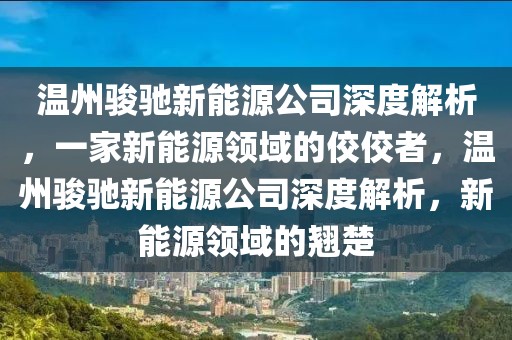 溫州駿馳新能源公司深度解析，一家新能源領(lǐng)域的佼佼者，溫州駿馳新能源公司深度解析，新能源領(lǐng)域的翹楚