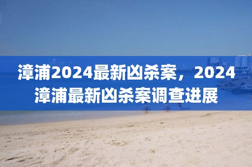 漳浦2024最新兇殺案，2024漳浦最新兇殺案調(diào)查進展