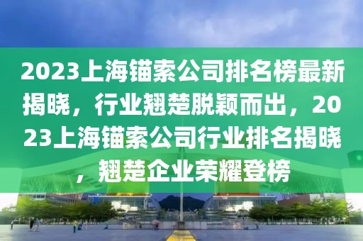 2023上海錨索公司排名榜最新揭曉，行業(yè)翹楚脫穎而出，2023上海錨索公司行業(yè)排名揭曉，翹楚企業(yè)榮耀登榜