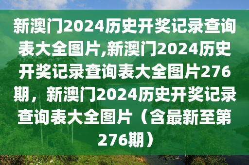 新澳門2024歷史開獎記錄查詢表大全圖片,新澳門2024歷史開獎記錄查詢表大全圖片276期，新澳門2024歷史開獎記錄查詢表大全圖片（含最新至第276期）