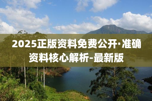 2025正版資料免費(fèi)公開·準(zhǔn)確資料核心解析-最新版