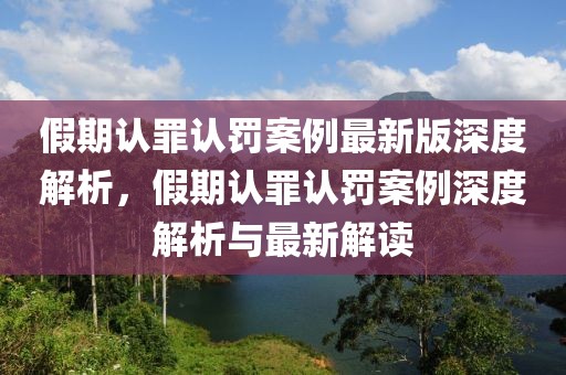 假期認罪認罰案例最新版深度解析，假期認罪認罰案例深度解析與最新解讀