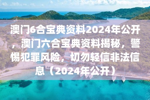 澳門6合寶典資料2024年公開，澳門六合寶典資料揭秘，警惕犯罪風(fēng)險，切勿輕信非法信息（2024年公開）