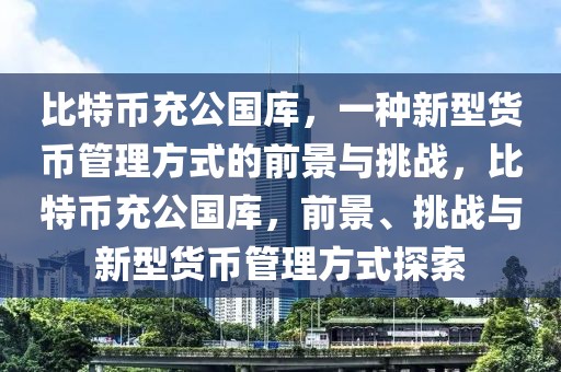 比特幣充公國庫，一種新型貨幣管理方式的前景與挑戰(zhàn)，比特幣充公國庫，前景、挑戰(zhàn)與新型貨幣管理方式探索