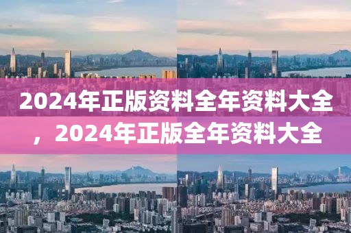 2024年正版資料全年資料大全，2024年正版全年資料大全