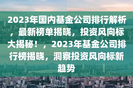 2023年國內(nèi)基金公司排行解析，最新榜單揭曉，投資風(fēng)向標(biāo)大揭秘！，2023年基金公司排行榜揭曉，洞察投資風(fēng)向標(biāo)新趨勢