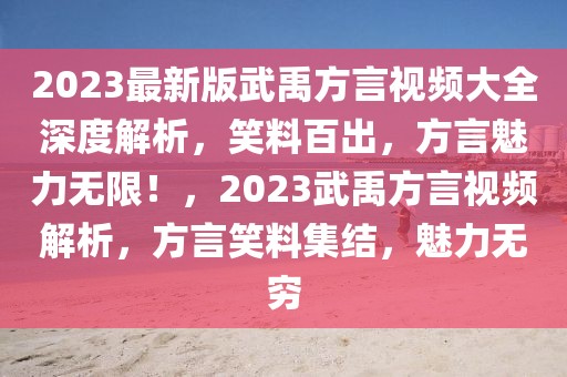 2023最新版武禹方言視頻大全深度解析，笑料百出，方言魅力無(wú)限！，2023武禹方言視頻解析，方言笑料集結(jié)，魅力無(wú)窮