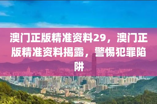 澳門正版精準資料29，澳門正版精準資料揭露，警惕犯罪陷阱