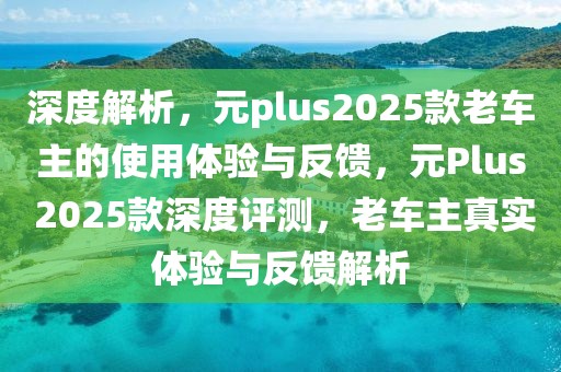 深度解析，元plus2025款老車主的使用體驗與反饋，元Plus 2025款深度評測，老車主真實體驗與反饋解析