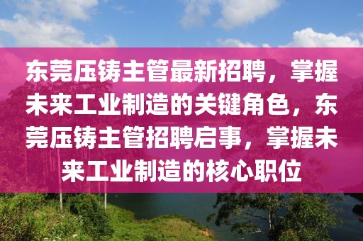 東莞壓鑄主管最新招聘，掌握未來工業(yè)制造的關(guān)鍵角色，東莞壓鑄主管招聘啟事，掌握未來工業(yè)制造的核心職位