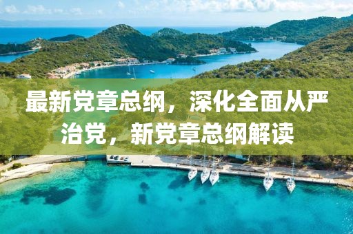 最新黨章總綱，深化全面從嚴治黨，新黨章總綱解讀