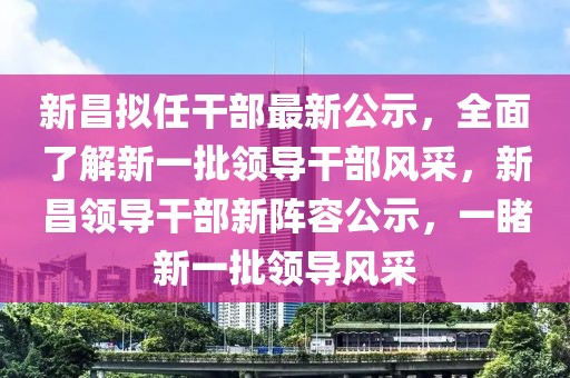 新昌擬任干部最新公示，全面了解新一批領(lǐng)導(dǎo)干部風(fēng)采，新昌領(lǐng)導(dǎo)干部新陣容公示，一睹新一批領(lǐng)導(dǎo)風(fēng)采