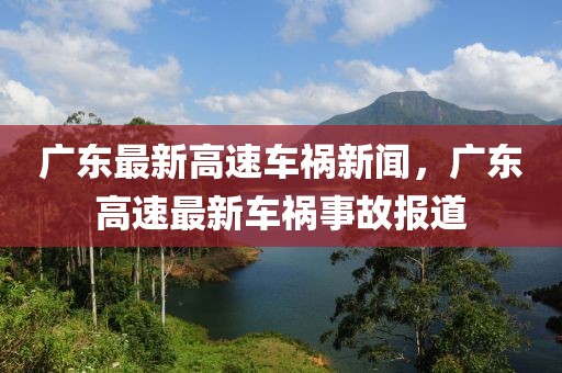 廣東最新高速車禍新聞，廣東高速最新車禍?zhǔn)鹿蕡?bào)道