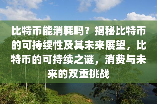 比特幣能消耗嗎？揭秘比特幣的可持續(xù)性及其未來展望，比特幣的可持續(xù)之謎，消費(fèi)與未來的雙重挑戰(zhàn)