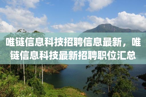 唯鏈信息科技招聘信息最新，唯鏈信息科技最新招聘職位匯總