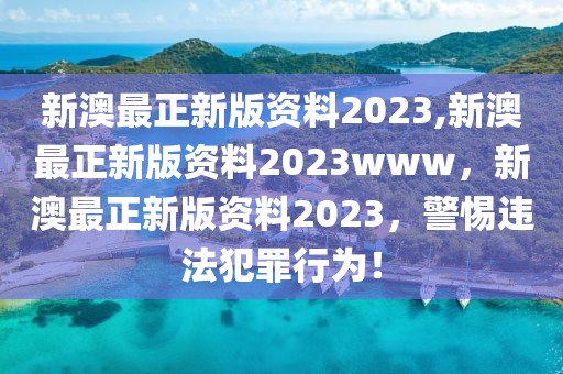 新澳最正新版資料2023,新澳最正新版資料2023www，新澳最正新版資料2023，警惕違法犯罪行為！