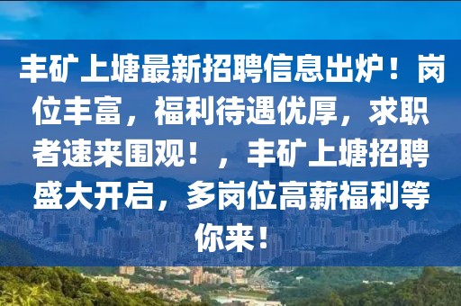 豐礦上塘最新招聘信息出爐！崗位豐富，福利待遇優(yōu)厚，求職者速來圍觀！，豐礦上塘招聘盛大開啟，多崗位高薪福利等你來！