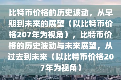 比特幣價格的歷史波動，從早期到未來的展望（以比特幣價格207年為視角），比特幣價格的歷史波動與未來展望，從過去到未來（以比特幣價格207年為視角）