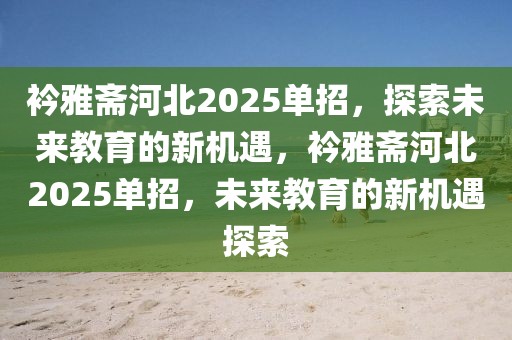 衿雅齋河北2025單招，探索未來教育的新機遇，衿雅齋河北2025單招，未來教育的新機遇探索