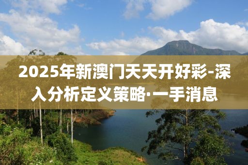 2025年新澳門天天開好彩-深入分析定義策略·一手消息