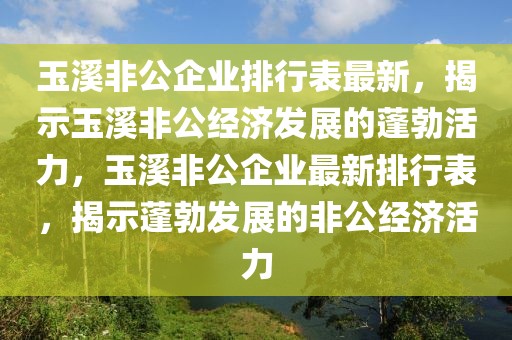 玉溪非公企業(yè)排行表最新，揭示玉溪非公經(jīng)濟發(fā)展的蓬勃活力，玉溪非公企業(yè)最新排行表，揭示蓬勃發(fā)展的非公經(jīng)濟活力