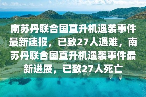 南蘇丹聯(lián)合國直升機遇襲事件最新速報，已致27人遇難，南蘇丹聯(lián)合國直升機遇襲事件最新進展，已致27人死亡